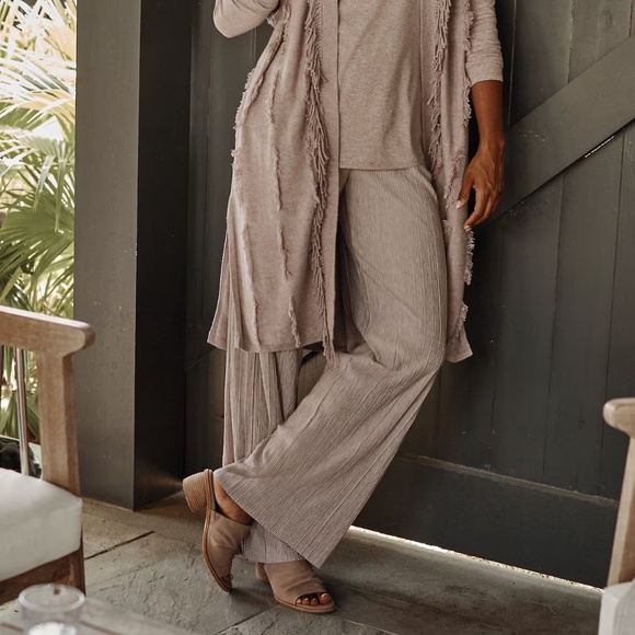 J. Jill Pants - NWT J.JILL XL LIGHT MOCHA HEATHER WIDE LEG PANTS PLEATED
